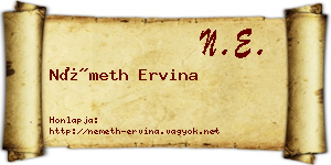 Németh Ervina névjegykártya